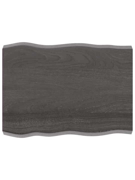Galda virsma, tumši brūna, 80x60x(2-6) cm, ozola masīvkoks