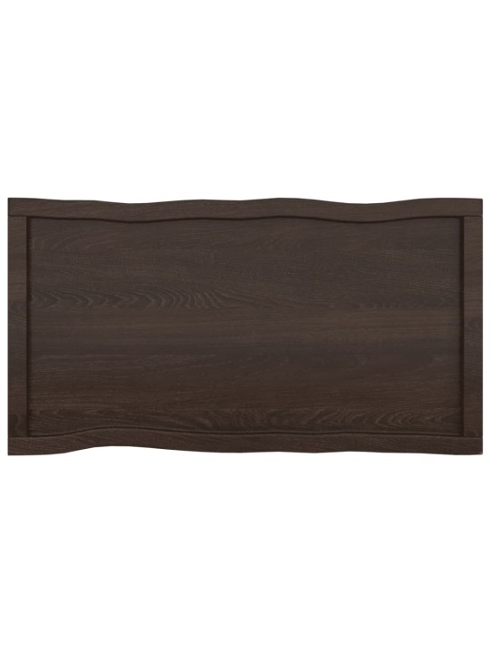 Galda virsma, tumši brūna, 100x50x(2-4) cm, ozola masīvkoks
