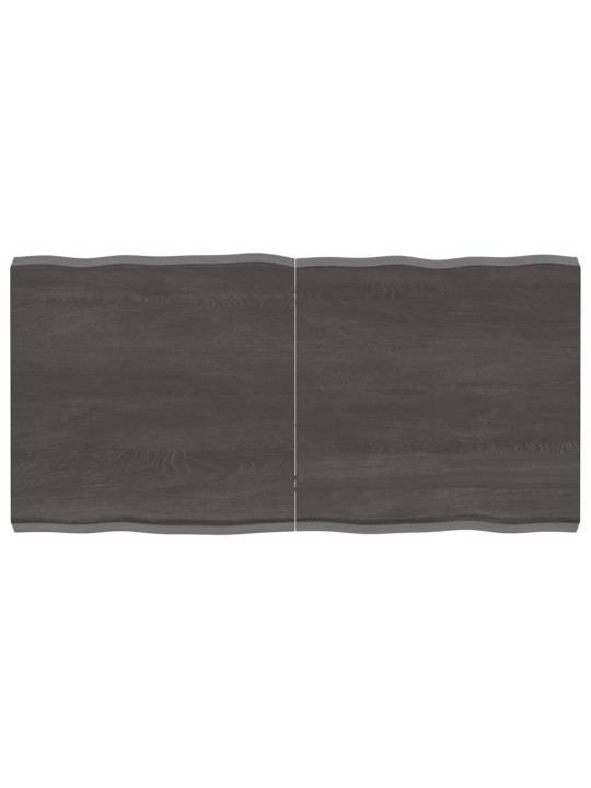 Galda virsma, tumši brūna, 120x60x(2-6) cm, ozola masīvkoks