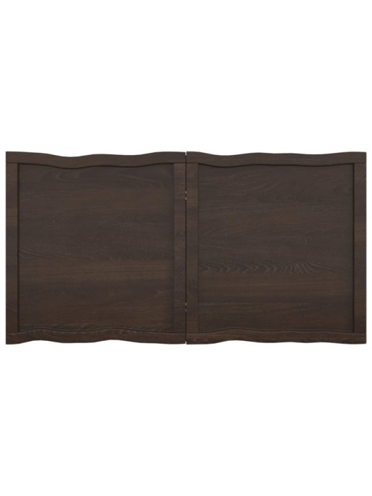 Galda virsma, tumši brūna, 120x60x(2-6) cm, ozola masīvkoks