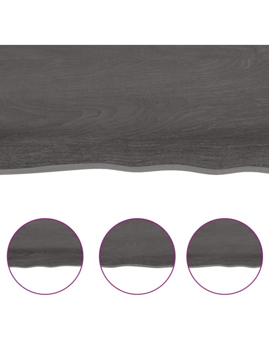 Galda virsma, tumši brūna, 120x60x(2-6) cm, ozola masīvkoks