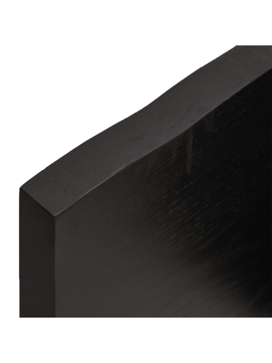 Galda virsma, tumši brūna, 200x40x(2-4) cm, ozola masīvkoks
