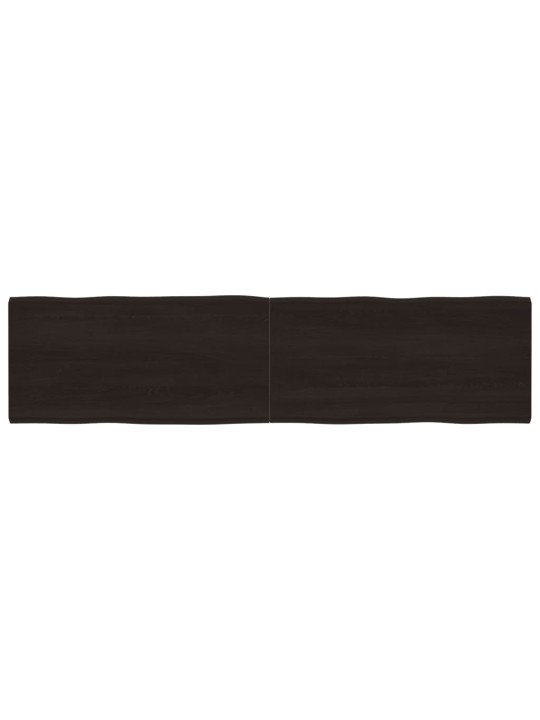 Galda virsma, tumši brūna, 200x50x(2-6) cm, ozola masīvkoks