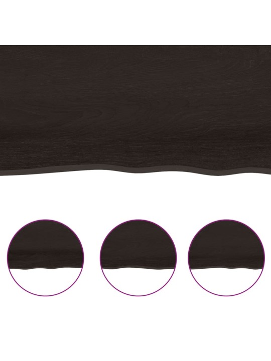 Galda virsma, tumši brūna, 200x50x(2-6) cm, ozola masīvkoks