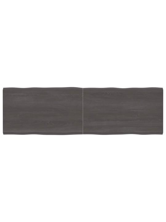 Galda virsma, tumši brūna, 200x60x(2-6) cm, ozola masīvkoks