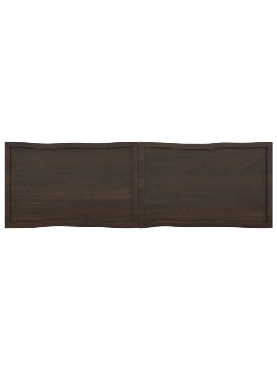 Galda virsma, tumši brūna, 200x60x(2-6) cm, ozola masīvkoks