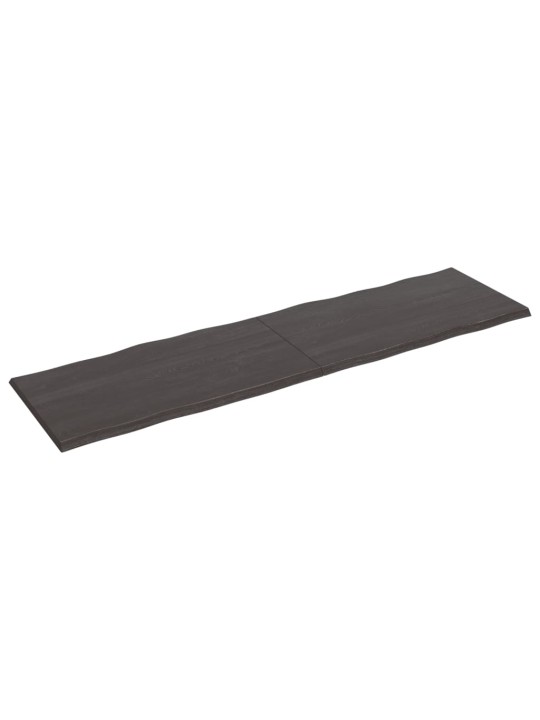 Galda virsma, tumši brūna, 220x60x(2-4) cm, ozola masīvkoks