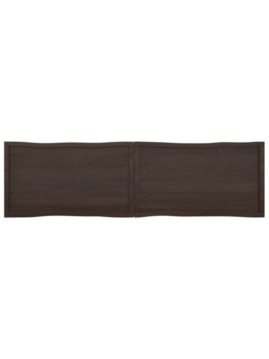 Galda virsma, tumši brūna, 220x60x(2-4) cm, ozola masīvkoks