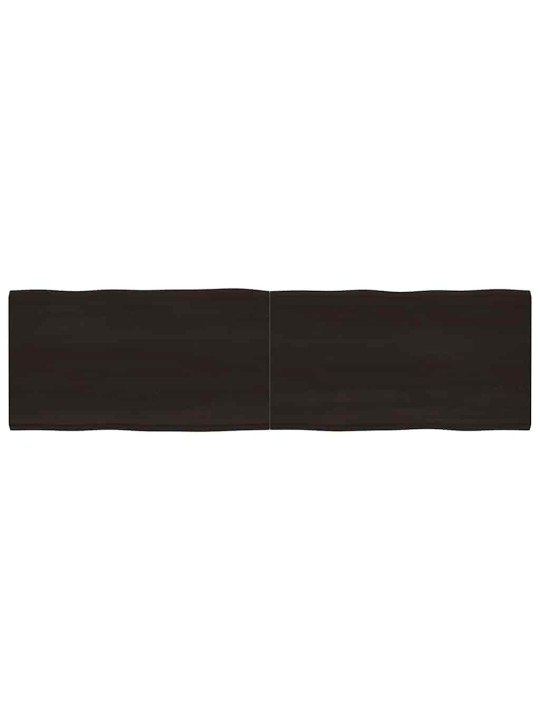 Galda virsma, tumši brūna, 220x60x(2-6) cm, ozola masīvkoks