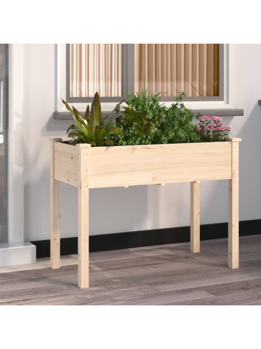 Puķu kaste ar ieliktni, 118x59x76 cm, egles masīvkoks