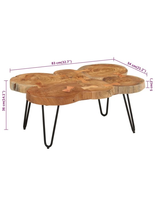 Kafijas galdiņš, 36 cm, 6 stumbri, akācijas masīvkoks