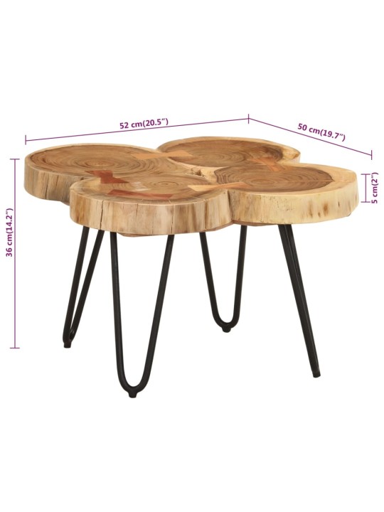 Kafijas galdiņš, 36 cm, 4 stumbri, akācijas masīvkoks