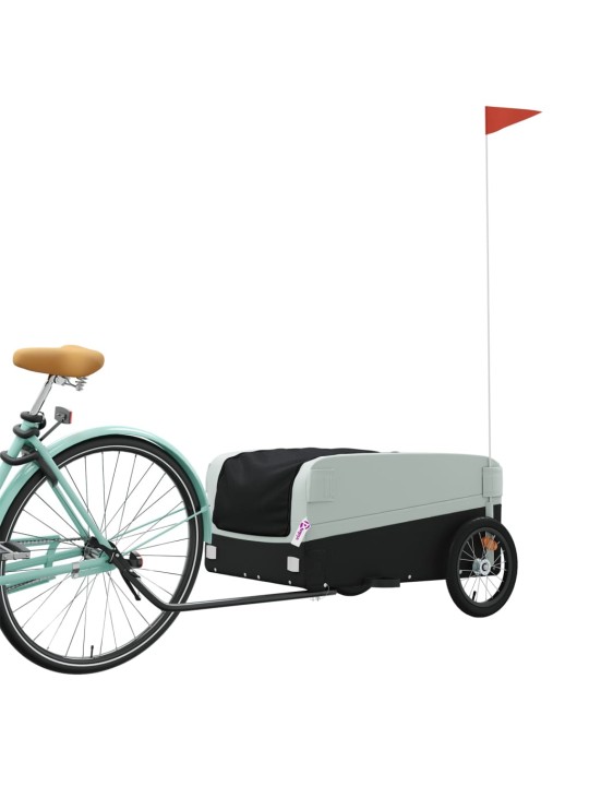 Velosipēda piekabe, 45 kg, melna un pelēka, dzelzs