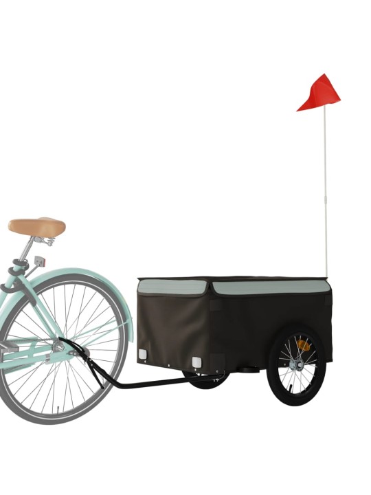 Velosipēda piekabe, 45 kg, melna un pelēka, dzelzs