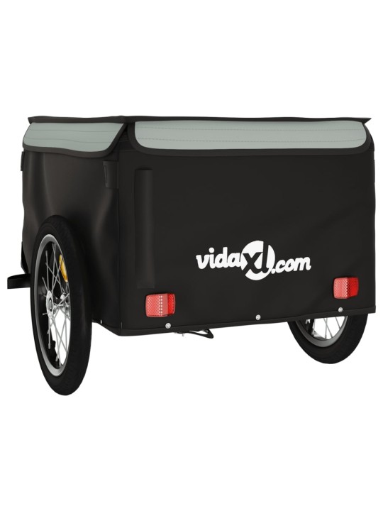 Velosipēda piekabe, 45 kg, melna un pelēka, dzelzs