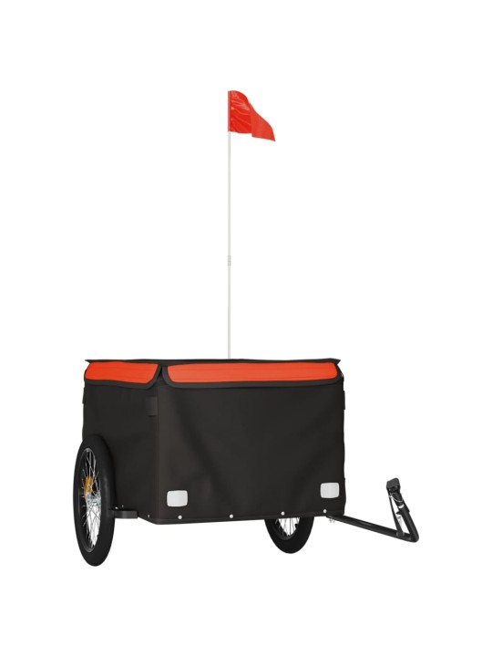 Velosipēda piekabe, 45 kg, melna un oranža, dzelzs