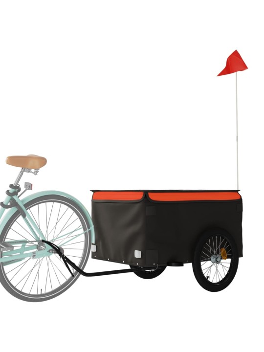 Velosipēda piekabe, 45 kg, melna un oranža, dzelzs