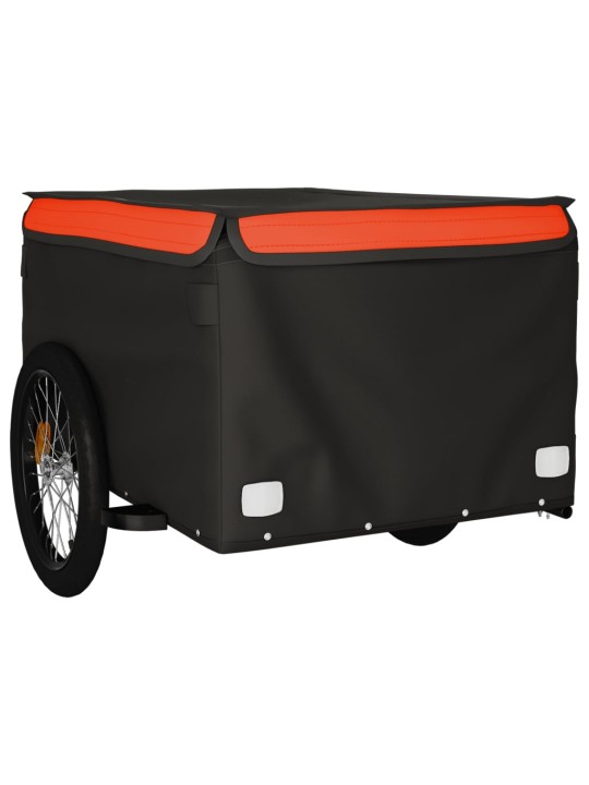 Velosipēda piekabe, 45 kg, melna un oranža, dzelzs