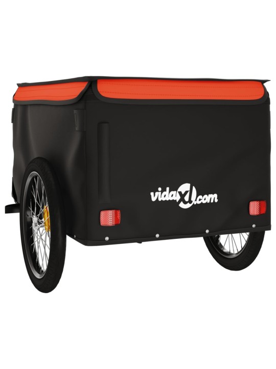 Velosipēda piekabe, 45 kg, melna un oranža, dzelzs