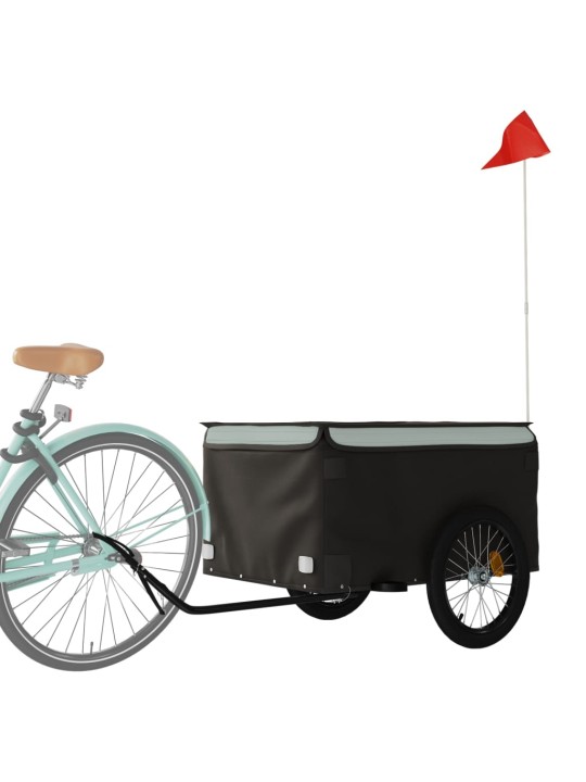 Velosipēda piekabe, 45 kg, melna un pelēka, dzelzs