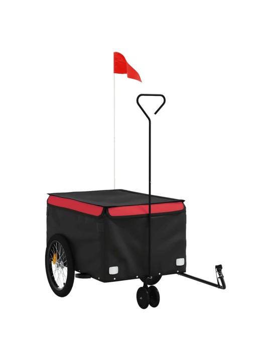 Velosipēda piekabe, 30 kg, melna un sarkana, dzelzs