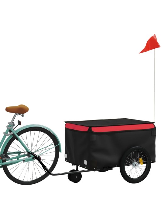 Velosipēda piekabe, 30 kg, melna un sarkana, dzelzs