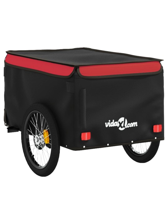 Velosipēda piekabe, 30 kg, melna un sarkana, dzelzs