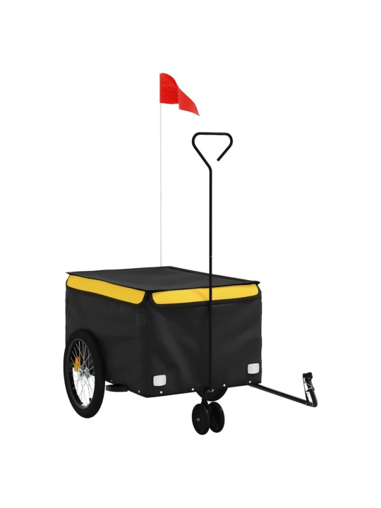 Velosipēda piekabe, 30 kg, melna un dzeltena, dzelzs