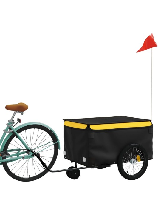 Velosipēda piekabe, 30 kg, melna un dzeltena, dzelzs