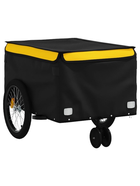 Velosipēda piekabe, 30 kg, melna un dzeltena, dzelzs