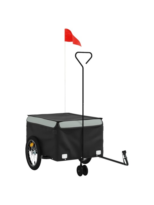 Velosipēda piekabe, 45 kg, melna un pelēka, dzelzs