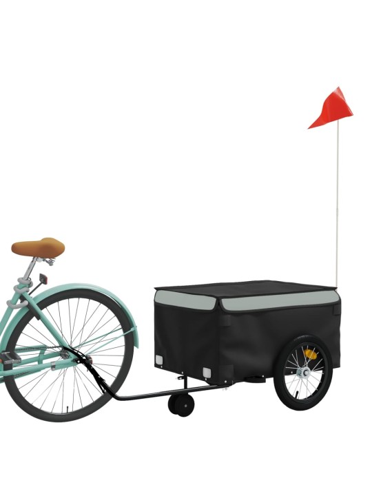 Velosipēda piekabe, 45 kg, melna un pelēka, dzelzs