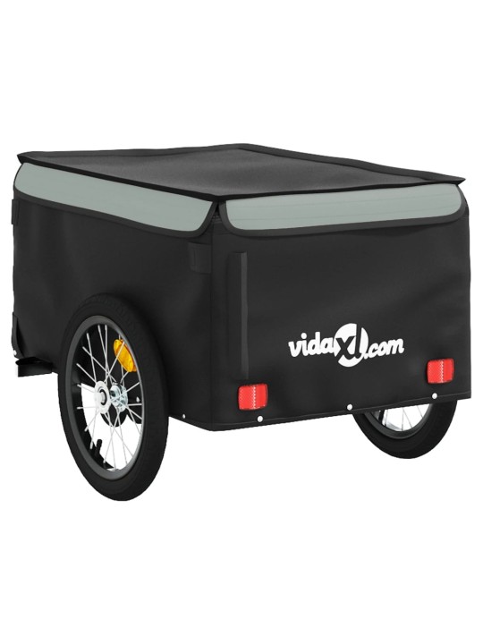 Velosipēda piekabe, 45 kg, melna un pelēka, dzelzs
