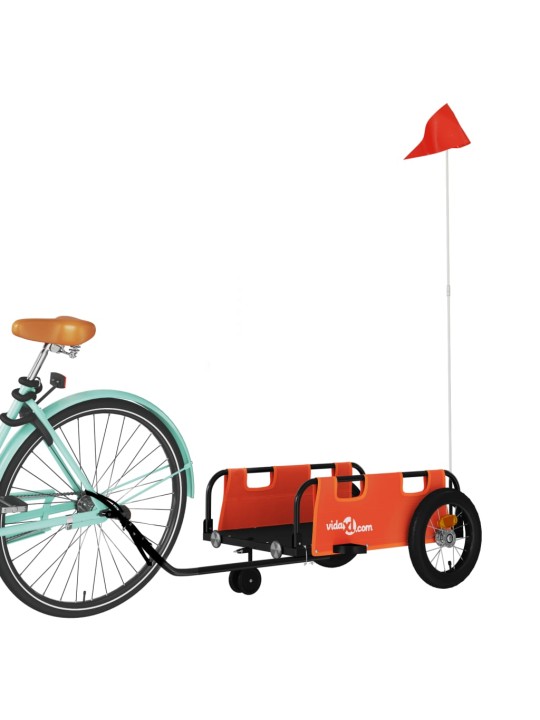 Mājdzīvnieku velo piekabe, oranža, oksfordas audums un dzelzs