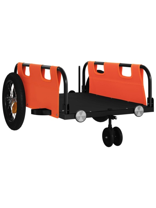 Mājdzīvnieku velo piekabe, oranža, oksfordas audums un dzelzs