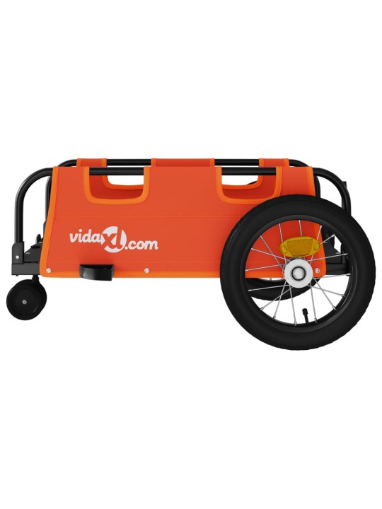 Mājdzīvnieku velo piekabe, oranža, oksfordas audums un dzelzs