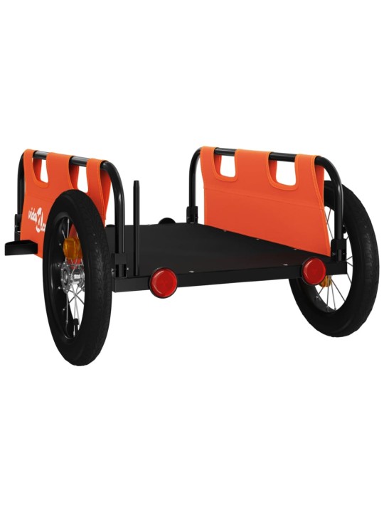Mājdzīvnieku velo piekabe, oranža, oksfordas audums un dzelzs