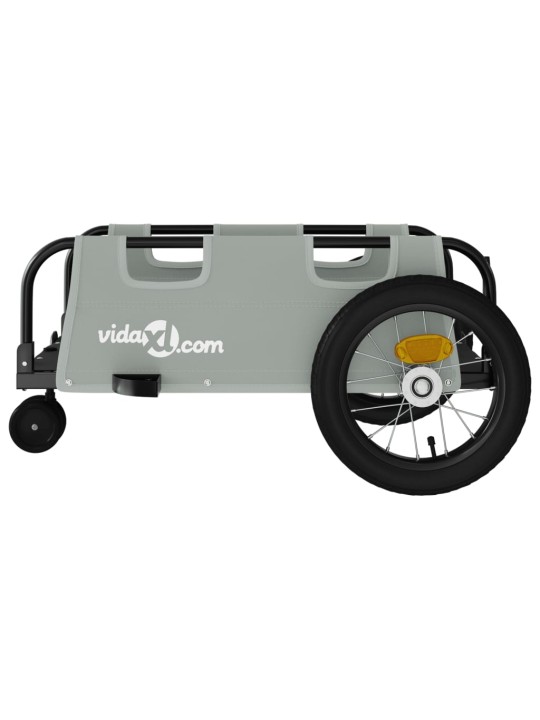 Velosipēda piekabe, pelēka, oksfordas audums, dzelzs