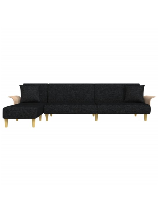L-formas dīvāngulta, dzeltens, 279x140x70 cm, audums