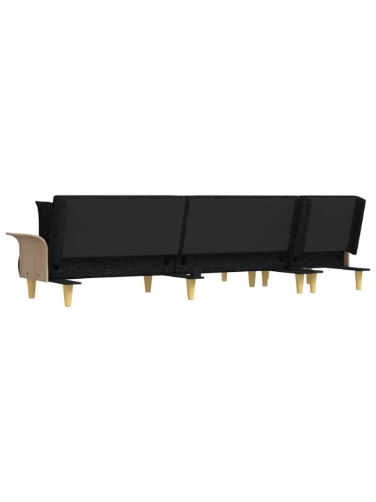 L-formas dīvāngulta, dzeltens, 279x140x70 cm, audums