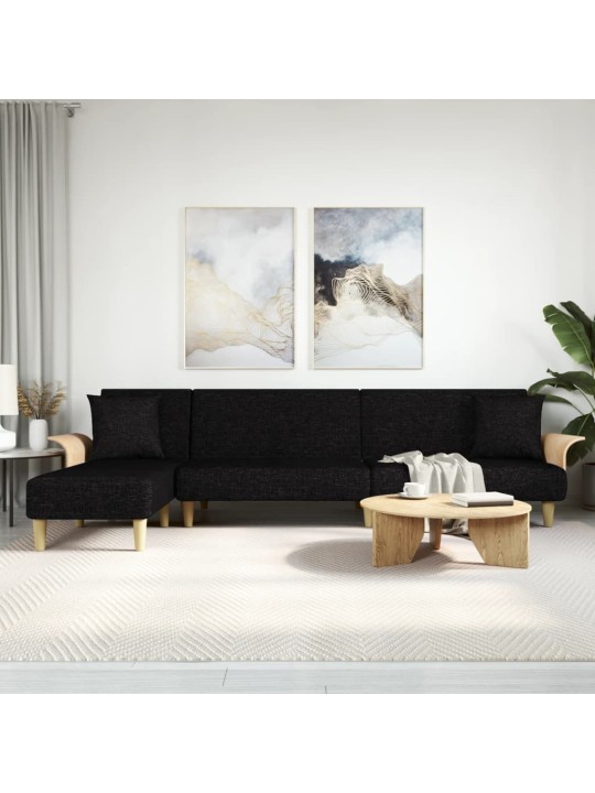 L-formas dīvāngulta, dzeltens, 279x140x70 cm, audums