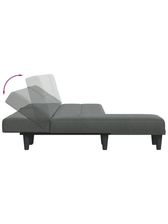 L-formas dīvāngulta, tumši pelēka, 255x140x70 cm, audums