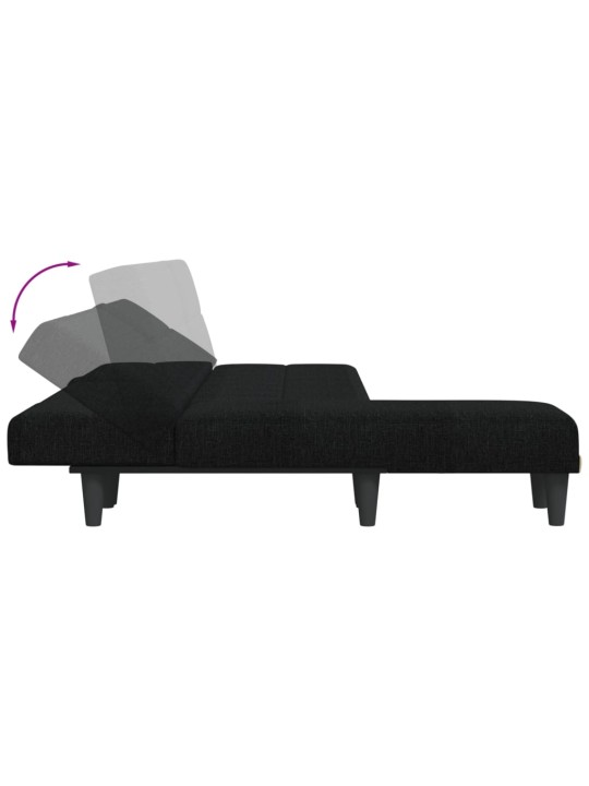 L-formas dīvāngulta, melna, 255x140x70 cm, audums