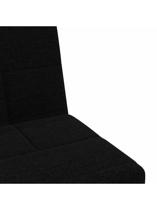 L-formas dīvāngulta, melna, 255x140x70 cm, audums