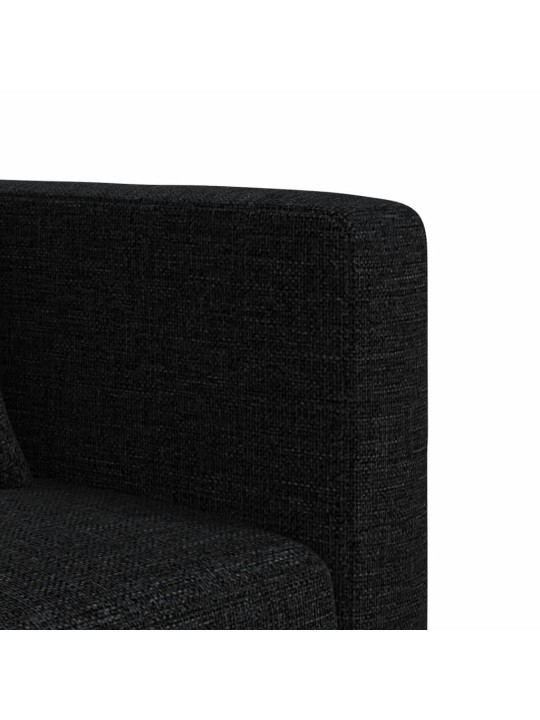 L-formas dīvāngulta, melna, 275x140x70 cm, audums