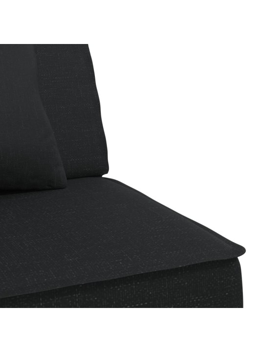 L-formas dīvāngulta, melna, 255x140x70 cm, audums