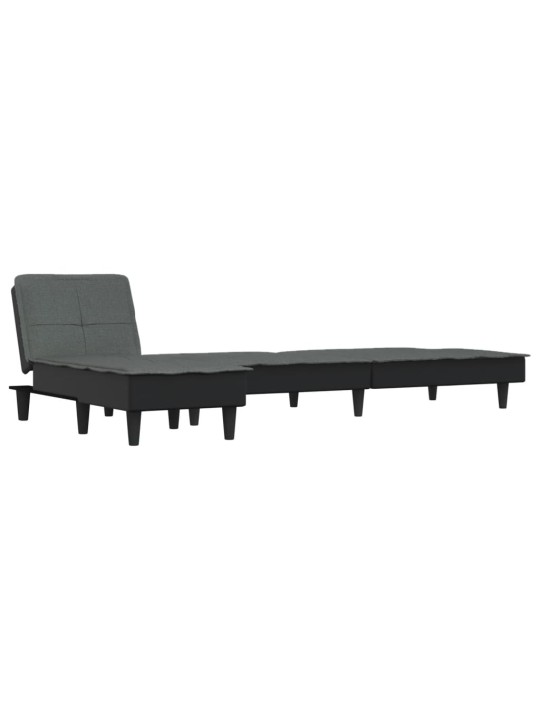 L-formas dīvāngulta, tumši pelēka, 255x140x70 cm, audums