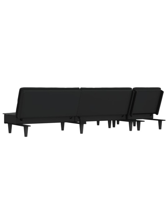 L-formas dīvāngulta, tumši pelēka, 255x140x70 cm, audums