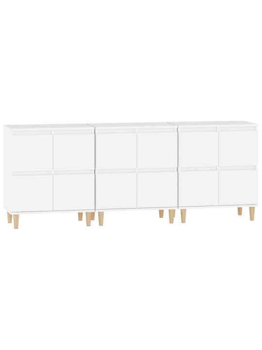 Kumodes, 3 gab., baltas, 60x35x70 cm, inženierijas koks