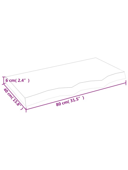 Vannasistabas virsma, 80x40x(2-6) cm , neapstrādāts masīvkoks